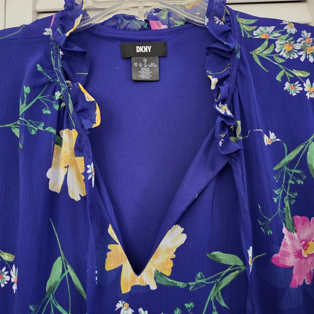 DKNY Women's Floral Blue Dress